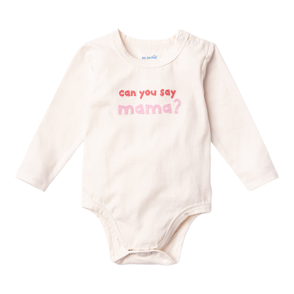 Ms.Rachel Long Sleeve Bodysuit - White/Red / 0-3m