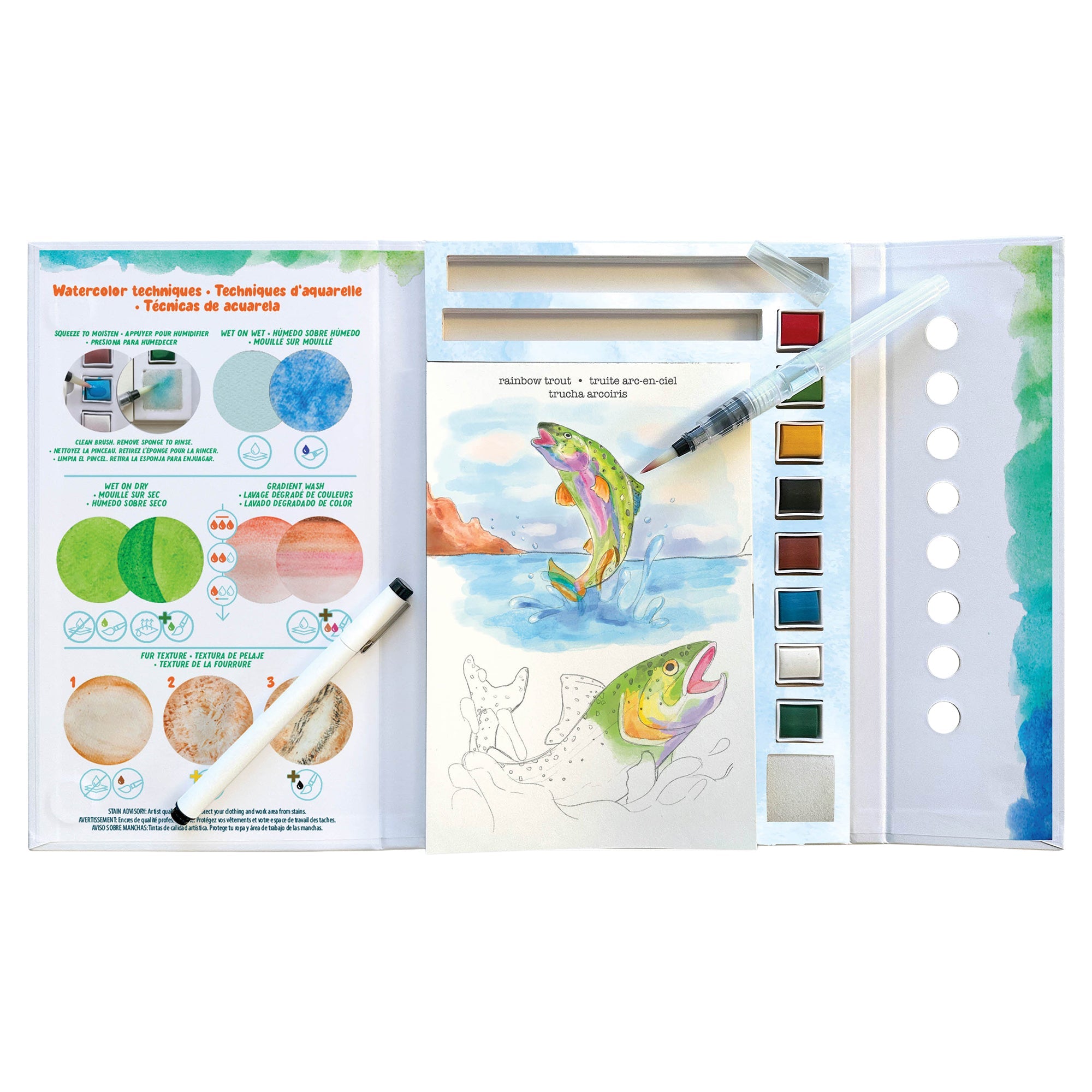 Bright Stripes Watercolor Field Journal Fauna - Image 2