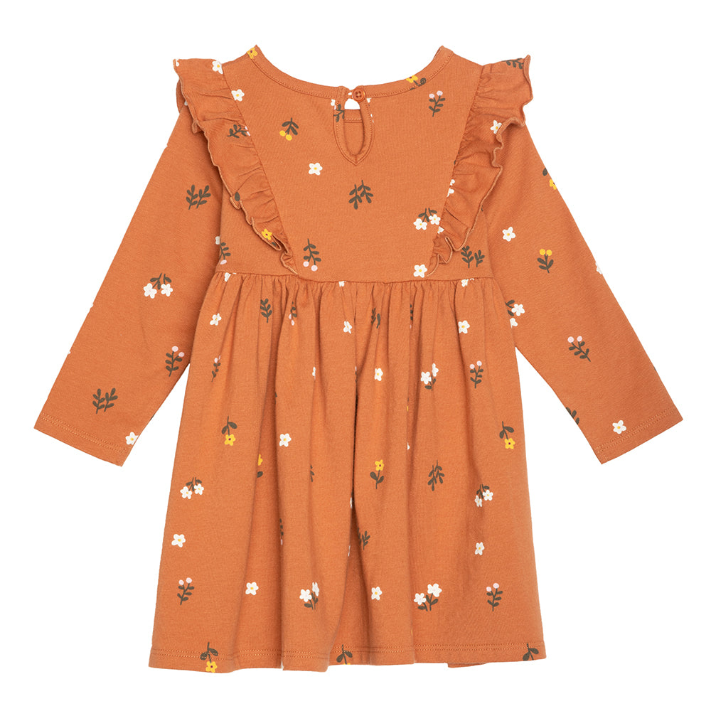 rise little earthling Ruffle Knit Dress BGFDR12 - Rose Nutmeg / 0-3m - Image 2