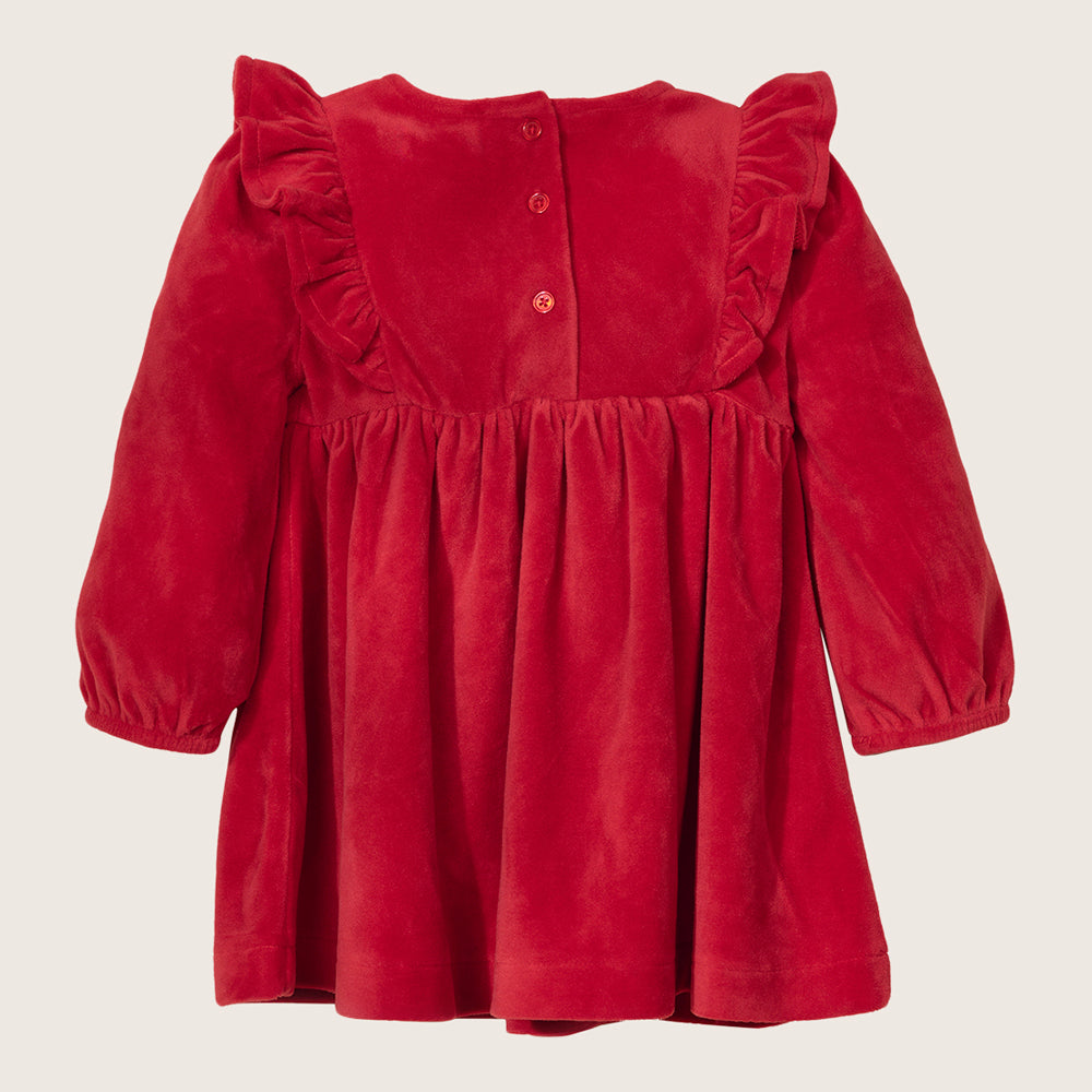 Rise Little Earthling Velvet Dress - Red / 0-3m - Image 3