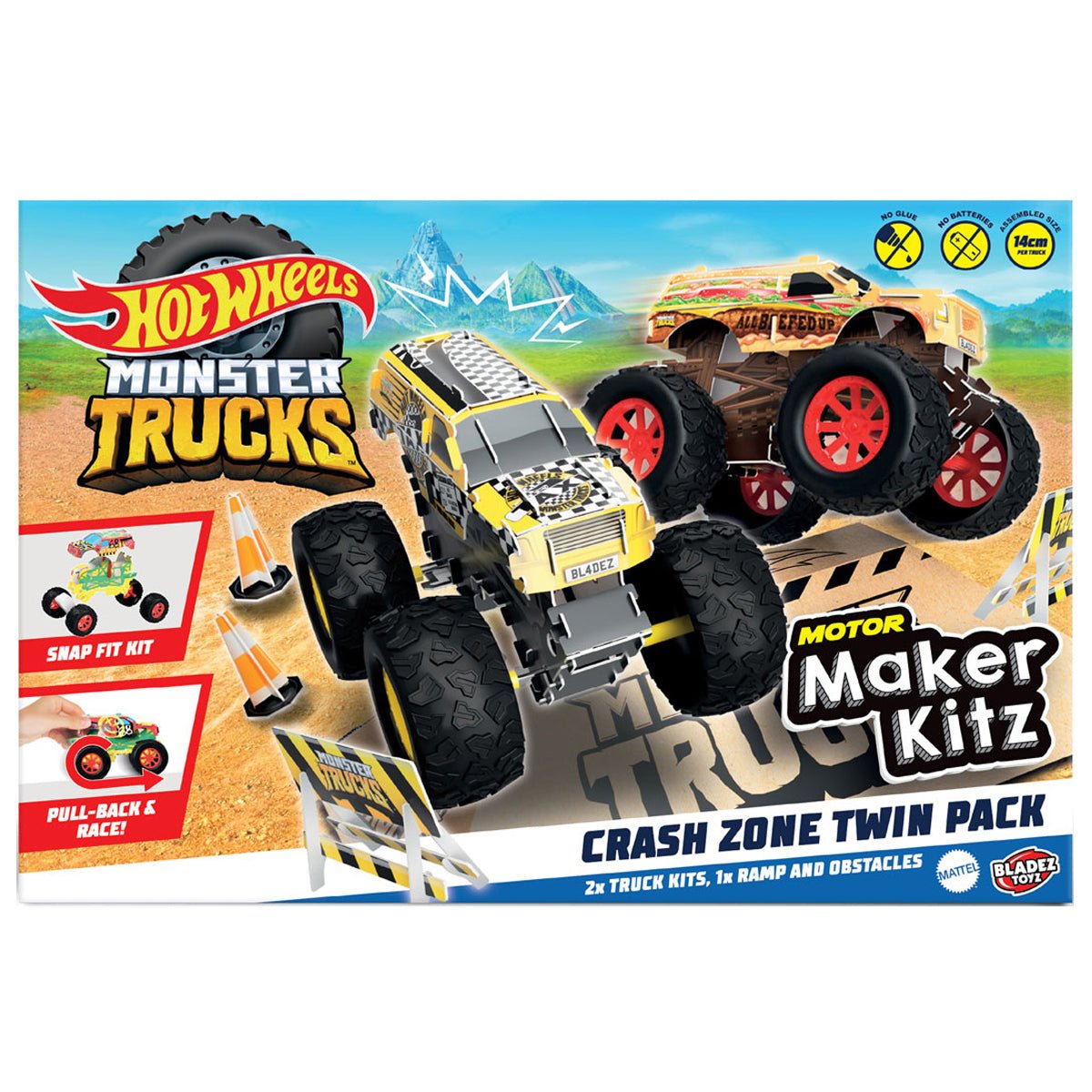 Hot Wheels Monster Trucks Crash Zone Twin Pack