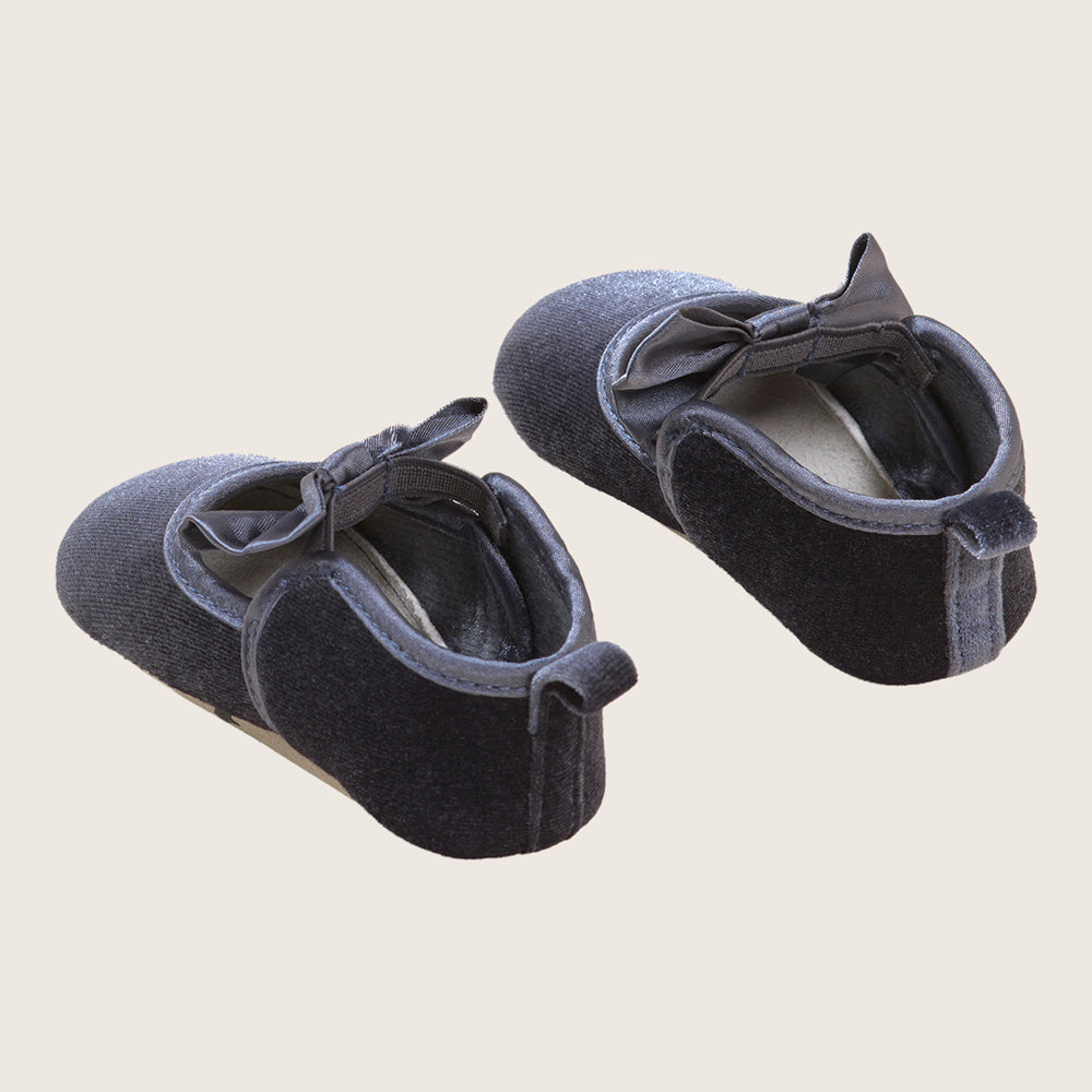 rise little earthling Velvet Dress Shoes BGHFW01 - Charcoal / 18-24m - Image 3