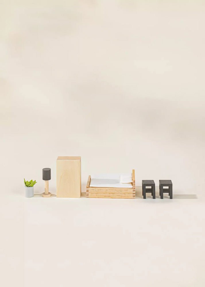 Coco Village Wooden Doll House Master Bedroom Furniture (9 pcs) - Image 4