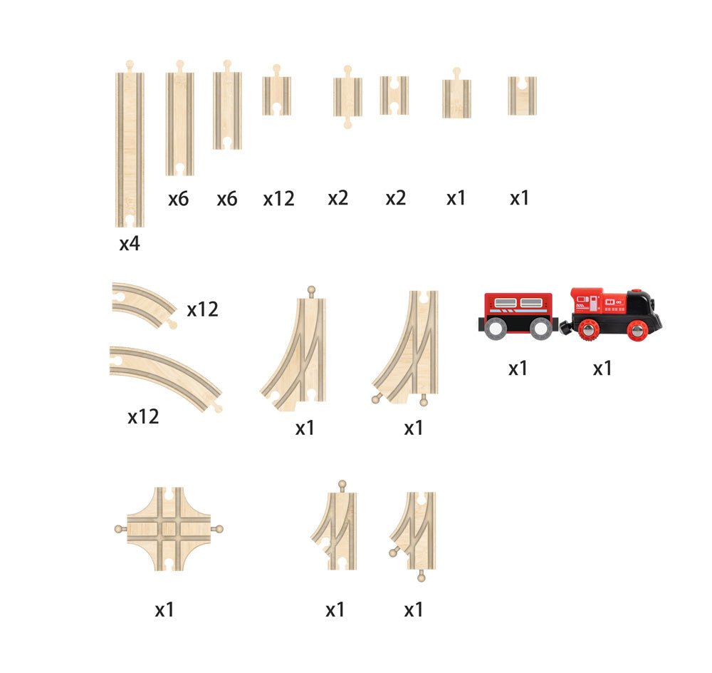 Hape 65 PC Railway & Expansion Set - Image 4