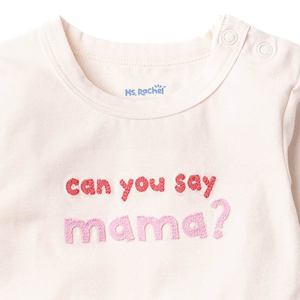 Ms.Rachel Long Sleeve Bodysuit - White/Red / 0-3m - Image 3