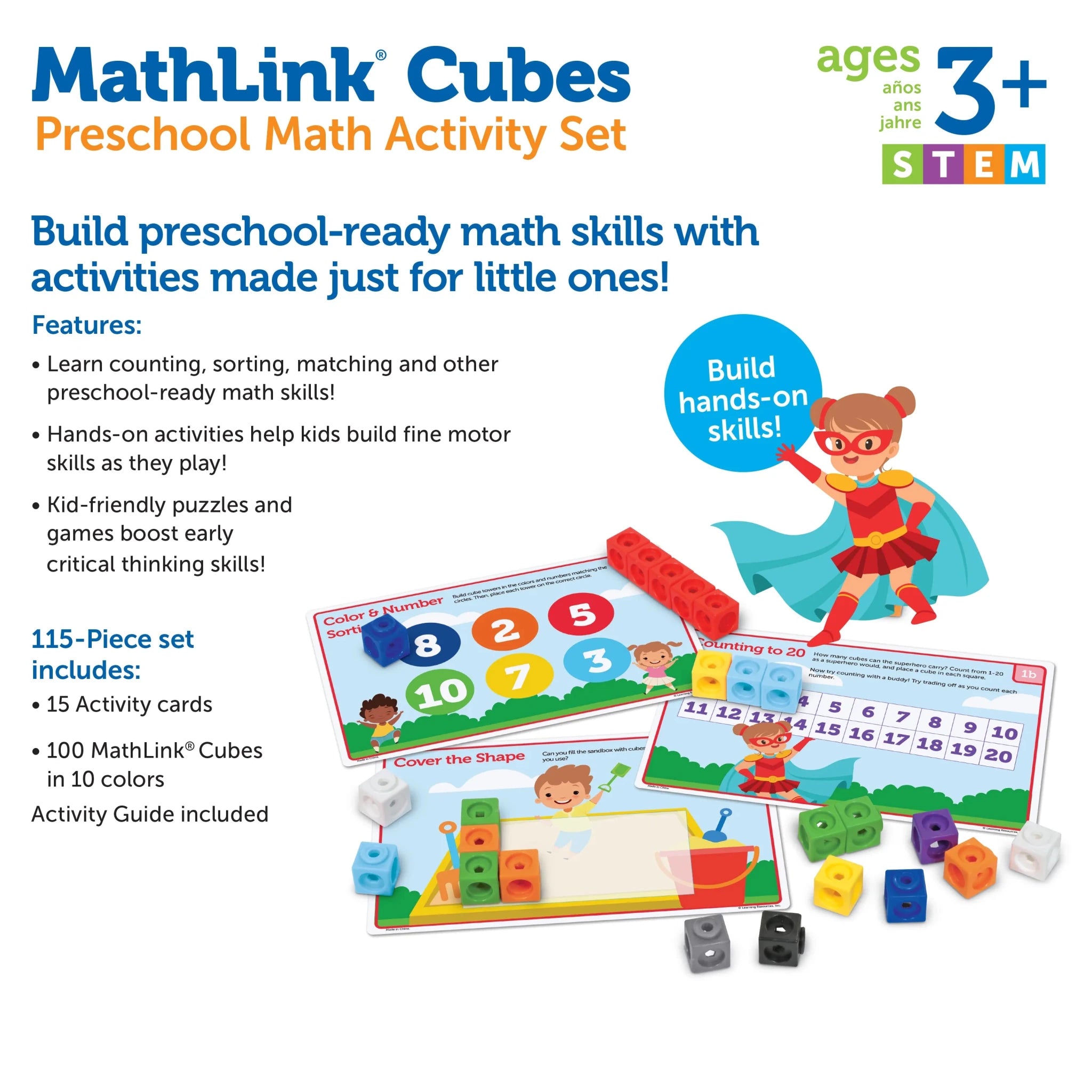 Learning Resources Mathlink® Cubes Preschool Math Activity Set - Image 5
