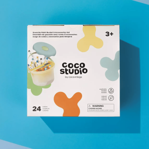 Coco Village Gouache Paint Bucket & Accessories Set - 24 colors