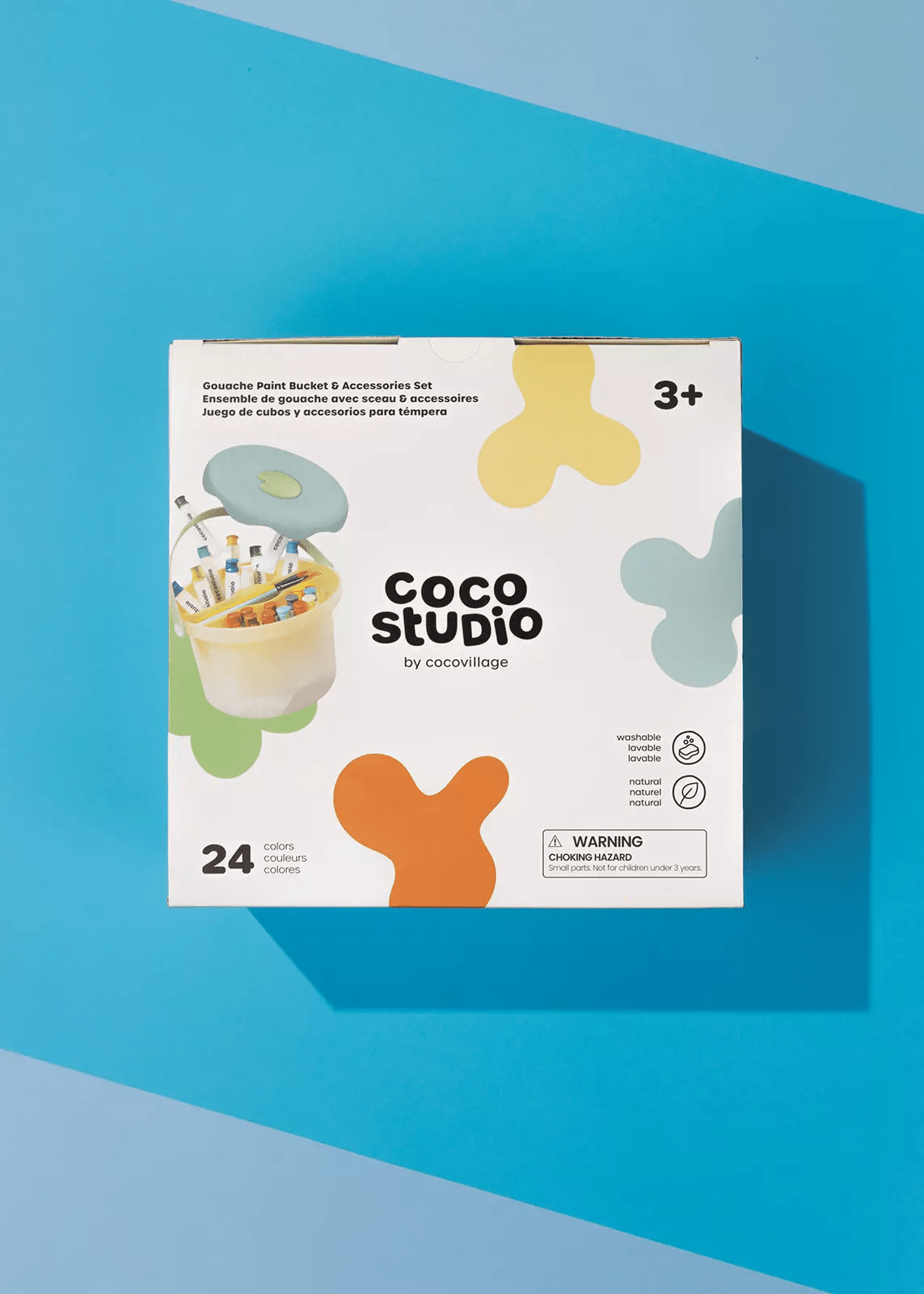Coco Village Gouache Paint Bucket & Accessories Set - 24 colors