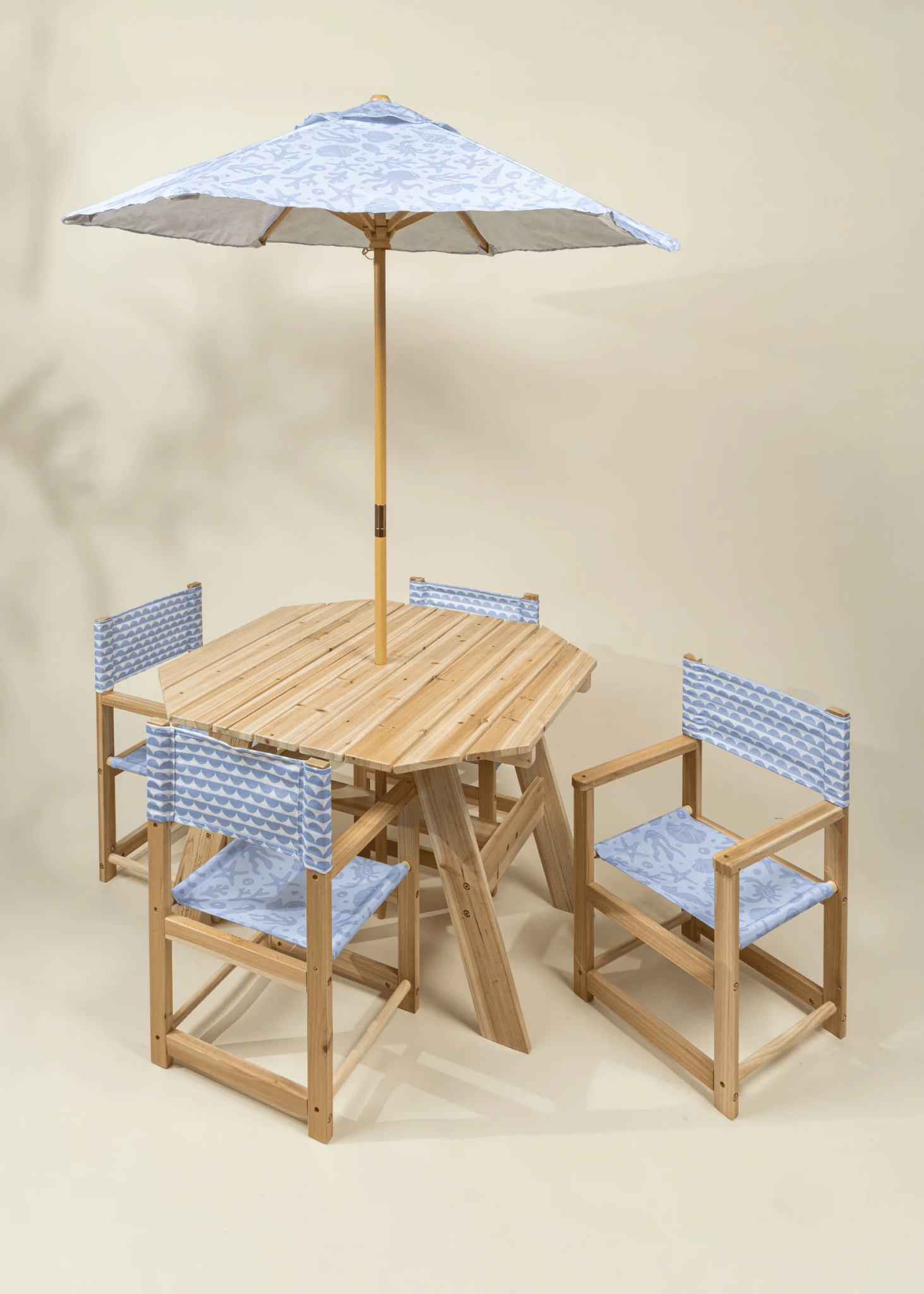 Coco Village Kids’ Patio Set 4 Chairs and Parasol–Under the Sea - Image 2