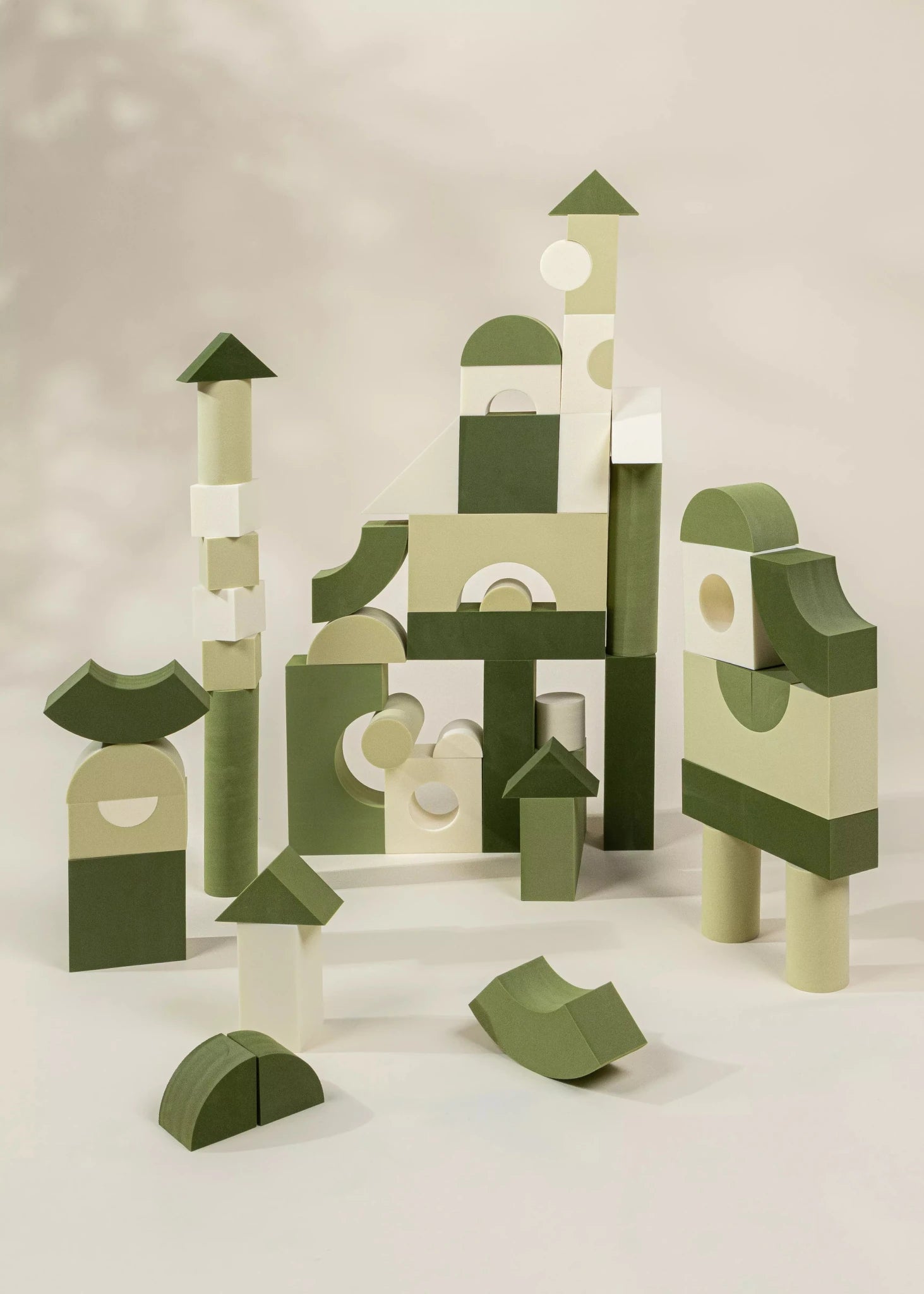 Coco Village EVA Foam Building Blocks Set - Medium (52pcs) Green Combo