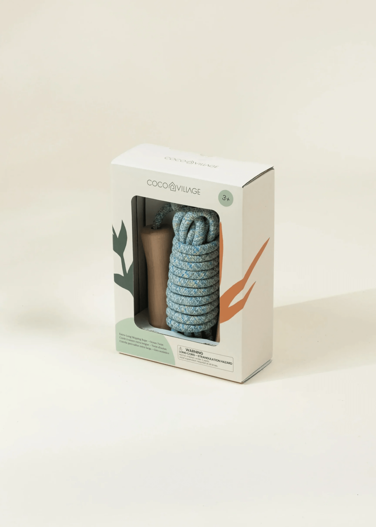 Coco Village Extra-Long Wooden Handle Skipping Rope – Ocean Twist
