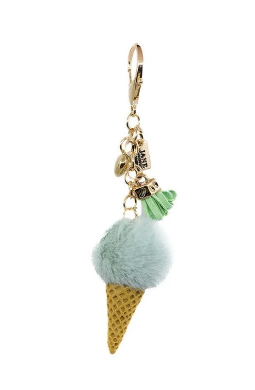 Jane The Brand Plush Ice Cream Bag Charm in Pistachio