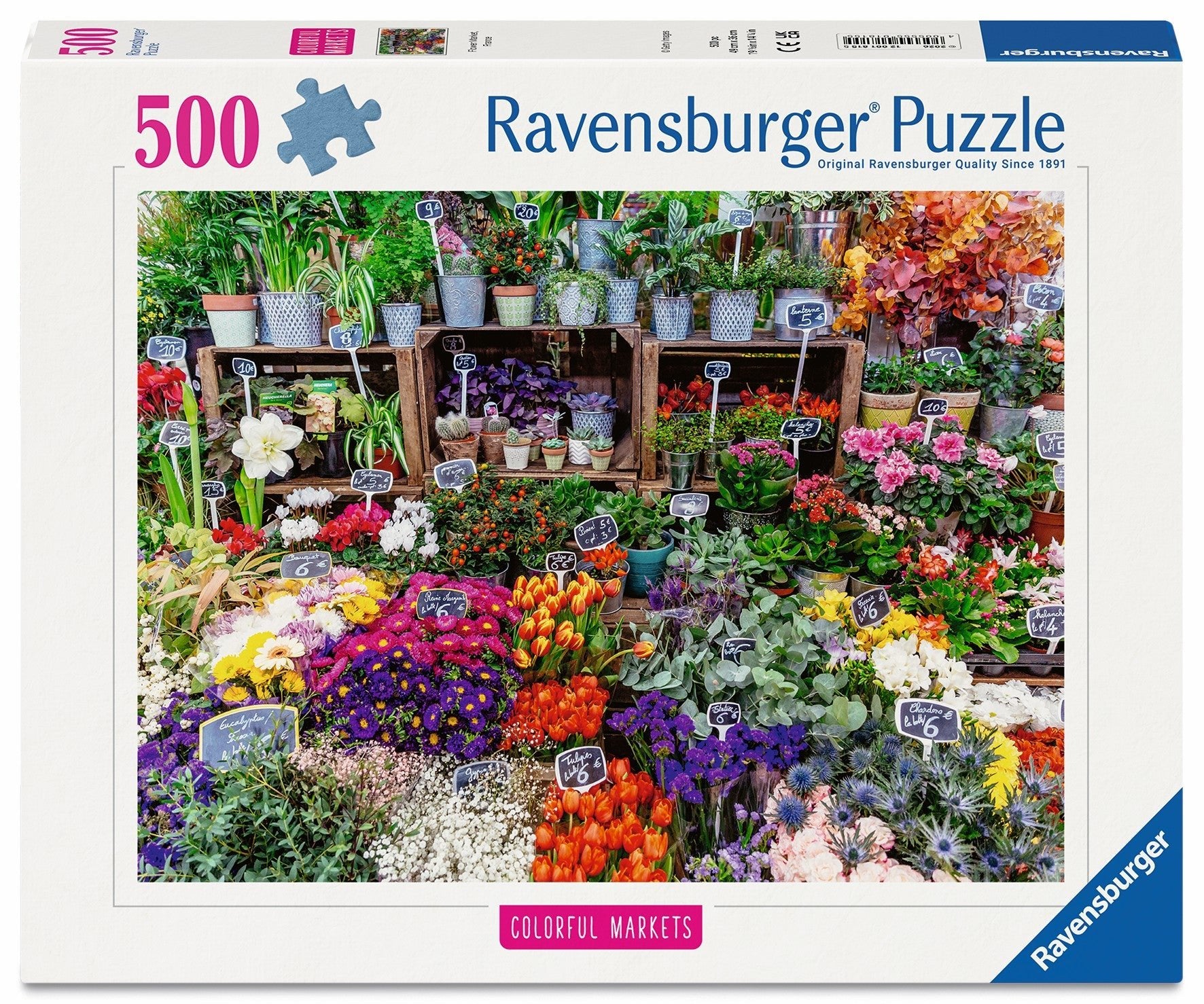 Ravensbuger Flower Market, France 500pc Puzzle