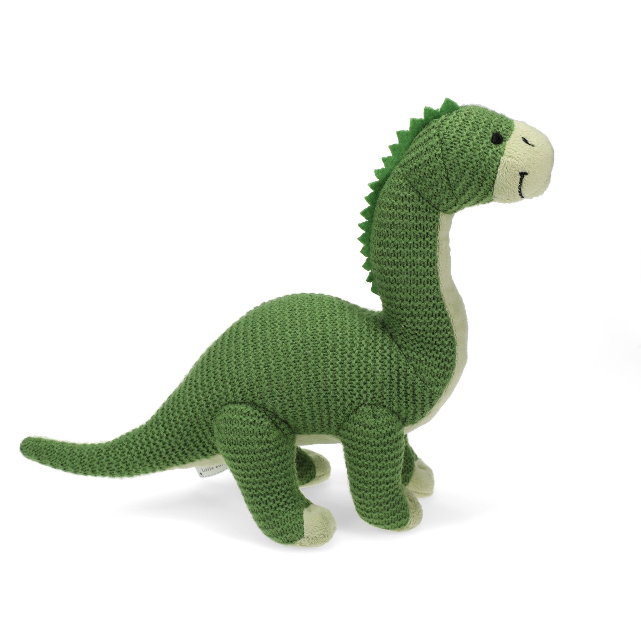 rise little earthling RLE 11" Green Knit Dino Plush - Image 2