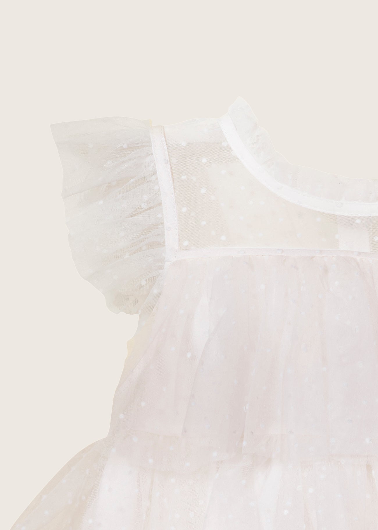 rise little earthling Tiered Dress TGHDR48 - White / 9-12m - Image 2