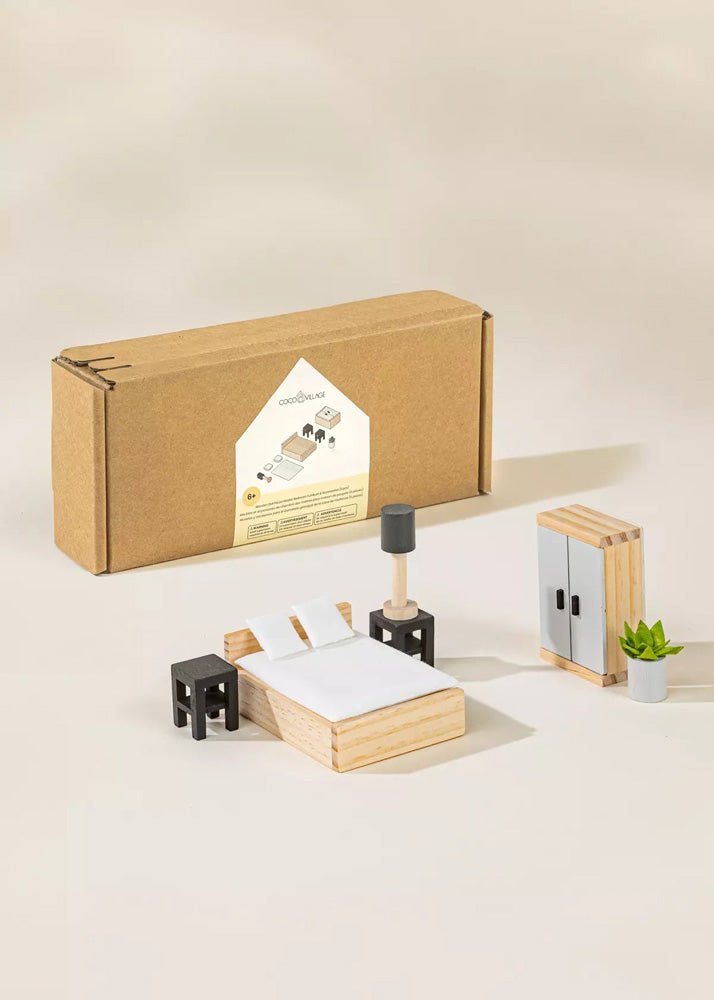 Coco Village Wooden Doll House Master Bedroom Furniture (9 pcs) - Image 11