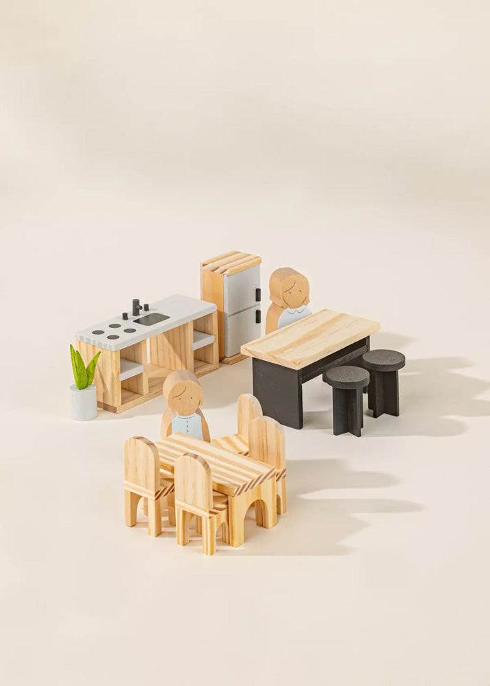 Coco Village Wooden Doll House Kitchen Furniture (12 pcs) - Image 13