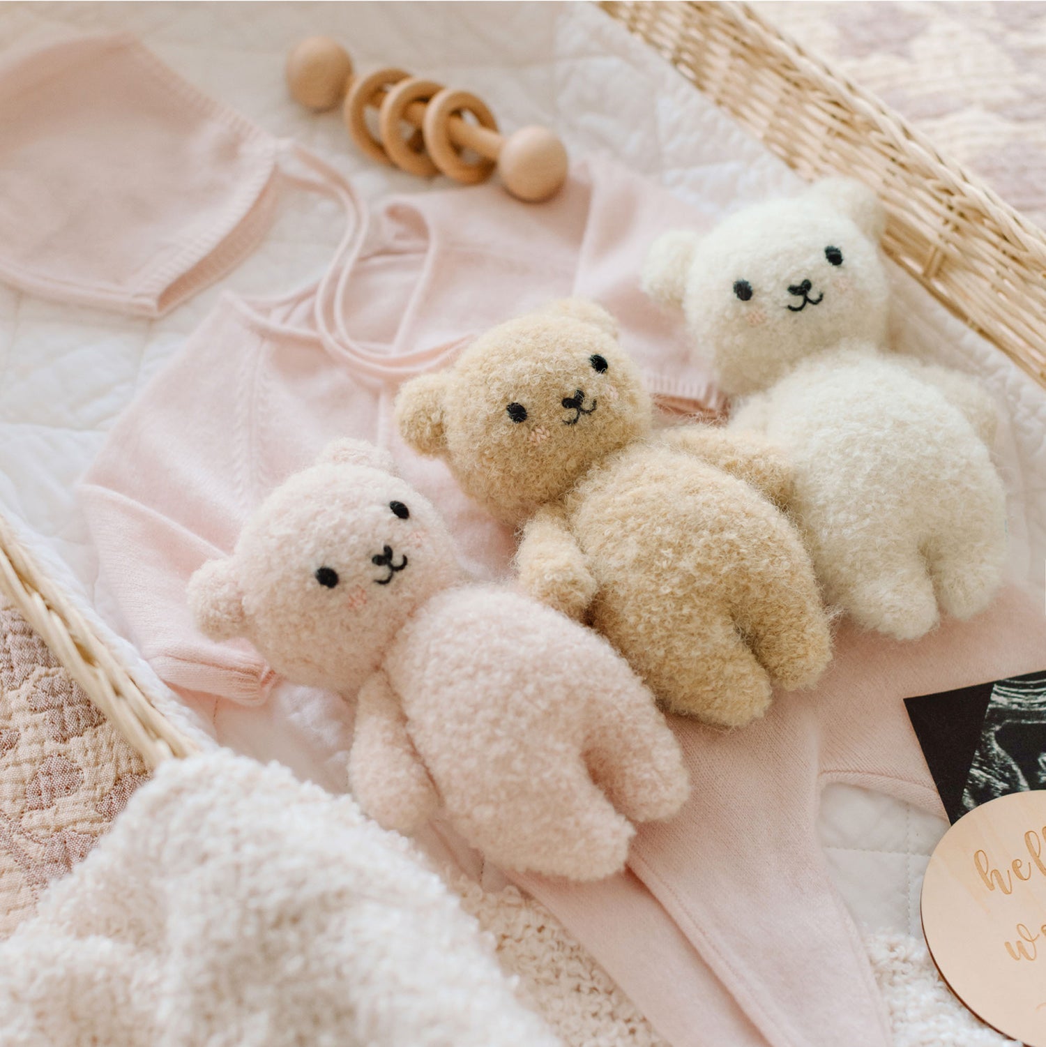 Cuddle + Kind Baby Bouclé Bear (Honey) Hand-Knit Doll - Image 5