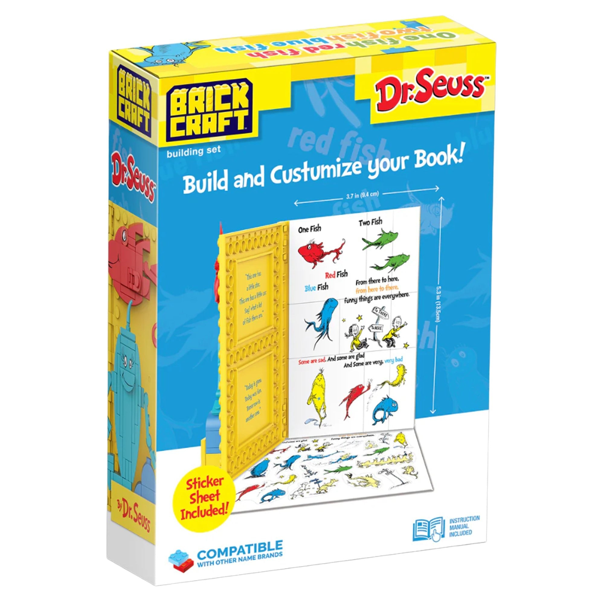 Brick Craft Dr. Suess Build-A-Books: One Fish, Two Fish - 106 Pieces - Image 2