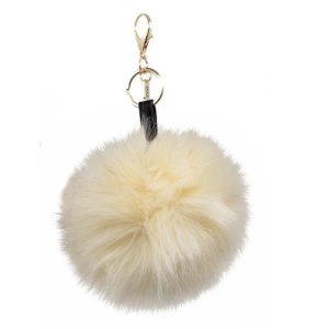 Jane The Brand Faux Single Pom Cream Bag Charm