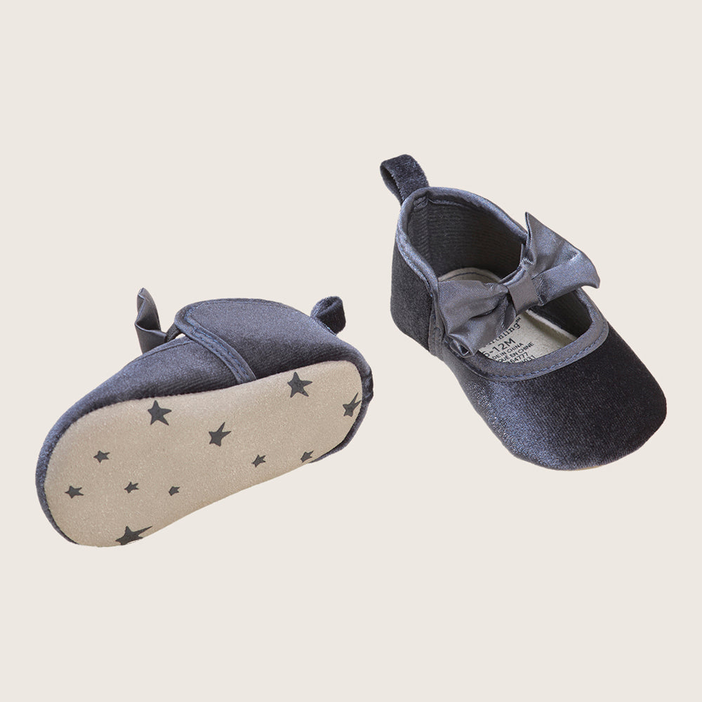 rise little earthling Velvet Dress Shoes BGHFW01 - Charcoal / 18-24m - Image 2