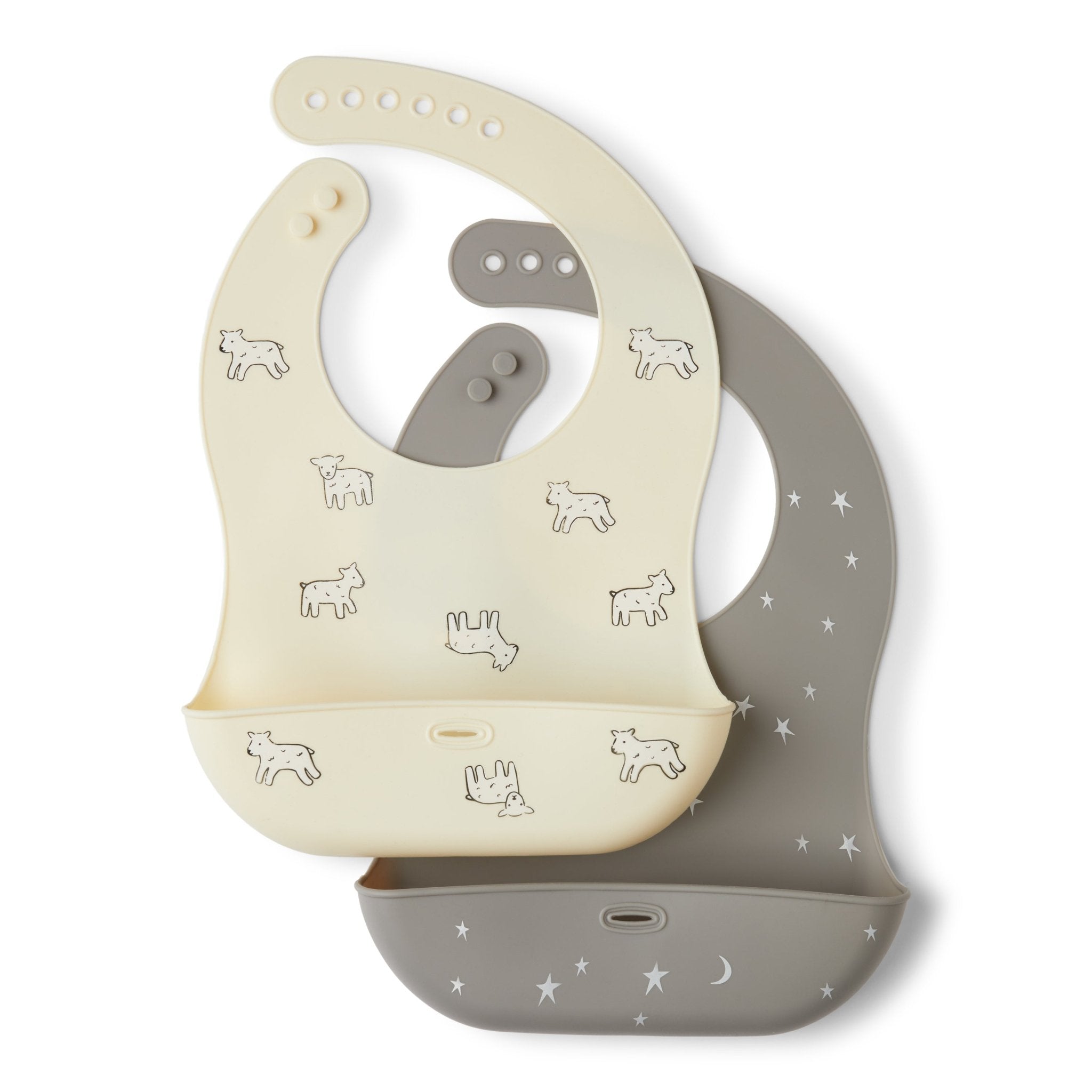 Rise Little Earthling 2-pack Silicone Bib - Lamb / OS - Image 3