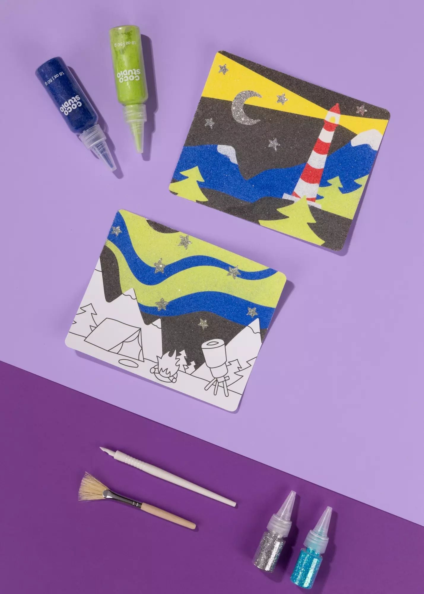 Coco Village 10 Colors Sand Art Set–Summer Night in the Forest - Image 3