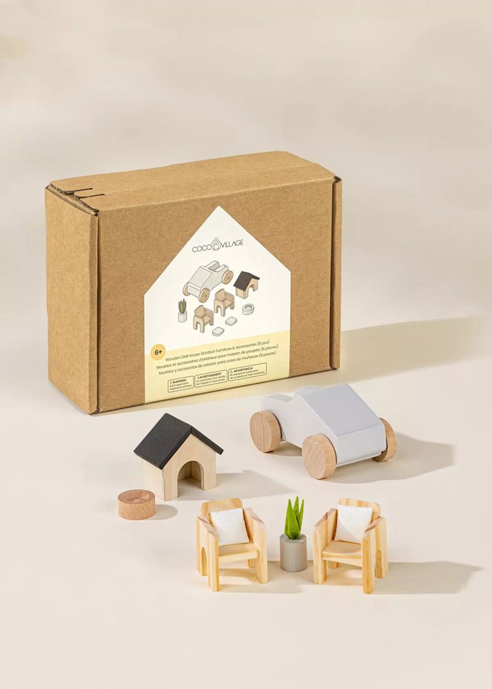 Coco Village Wooden Doll House Outdoor Furniture (8pcs) - Image 9