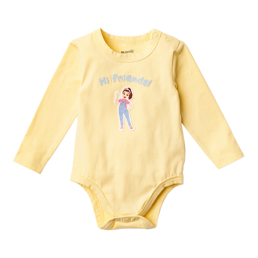 Ms.Rachel Long Sleeve Bodysuit - White/Red / 0-3m - Image 7