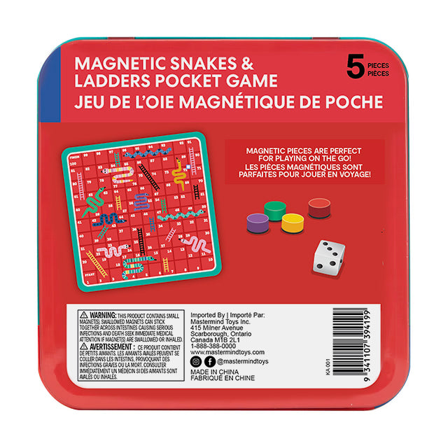 Made By Mastermind Toys Mastermind Toys Magnetic Snakes & Ladders Pocket Game - Image 5