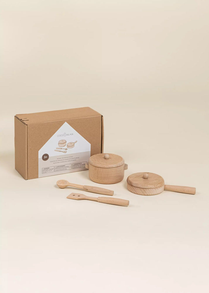 Coco Village Wooden Pots and Pans Playset (6 Pcs) - Image 17