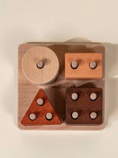 Coco Village Wooden Stacking Shapes - 12 pcs