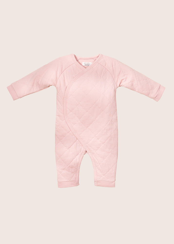 rise little earthling Quilted Wrap Romper - Pink / 9-12m
