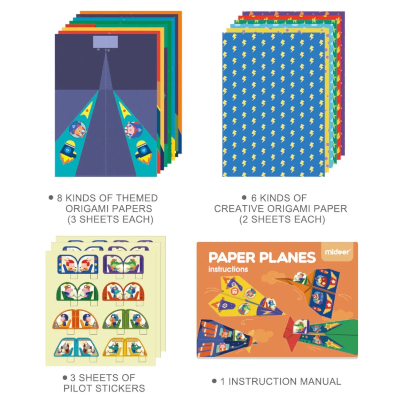 Mideer Origami Kit for Kids - Creative Planes - Image 3