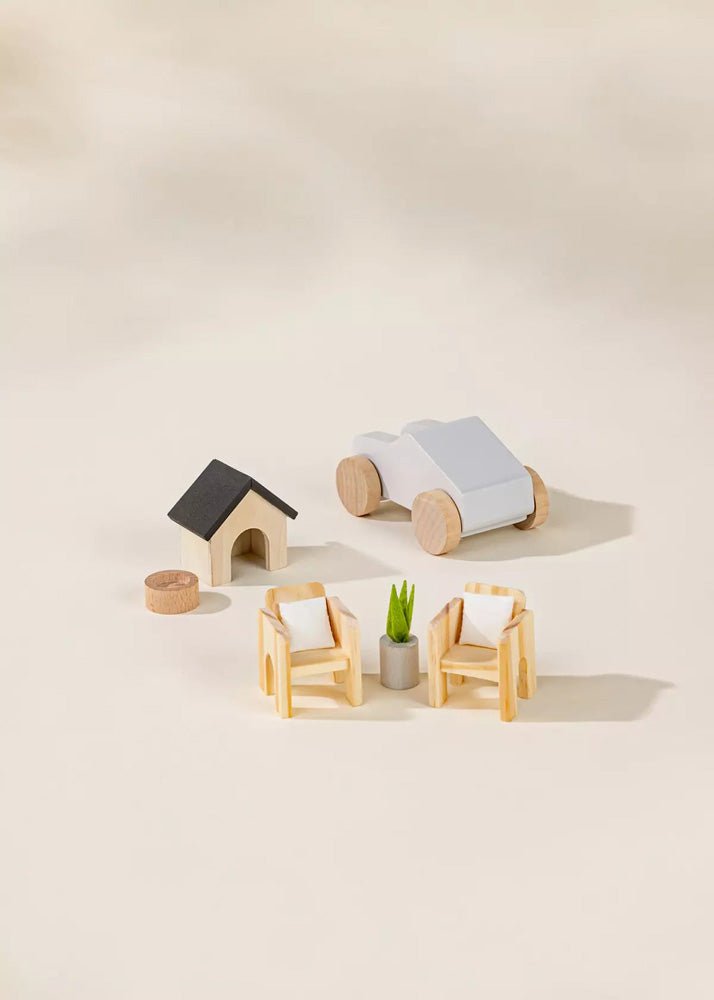 Coco Village Wooden Doll House Outdoor Furniture (8pcs)