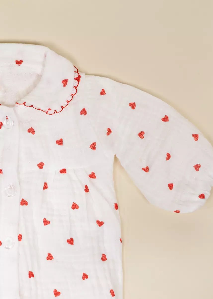 Coco Village Coco Baby 18" Baby Play Doll Clothing Set – Heart Pajamas - Image 5