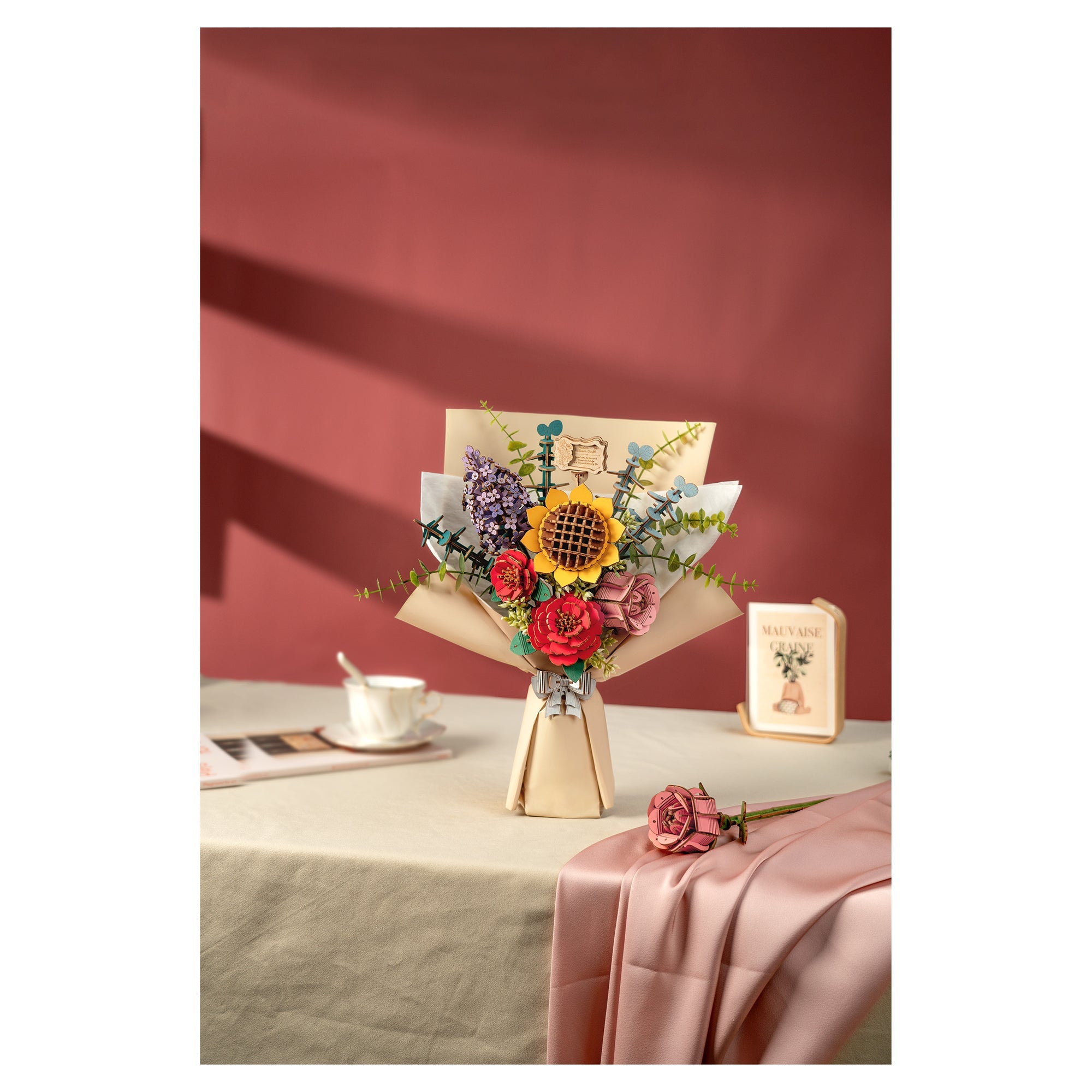 Rowood Wooden Flower Bouquet Model Kit - Image 4