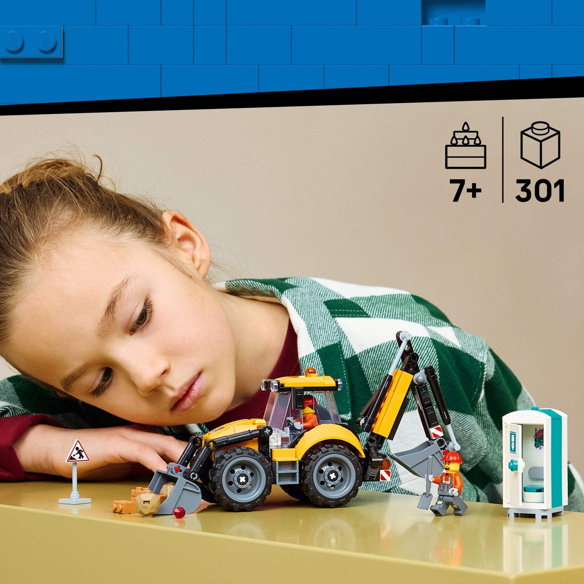 LEGO® City Yellow Backhoe Loader Building Toy 60480 - Image 2
