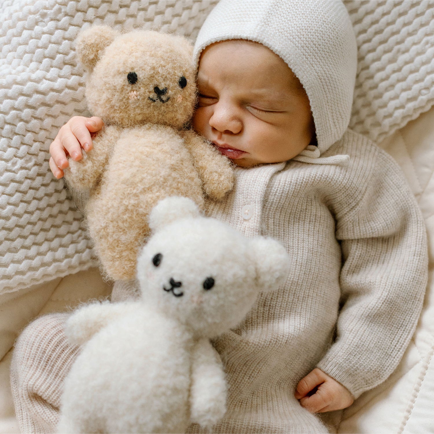 Cuddle + Kind Baby Bouclé Bear (Honey) Hand-Knit Doll - Image 9