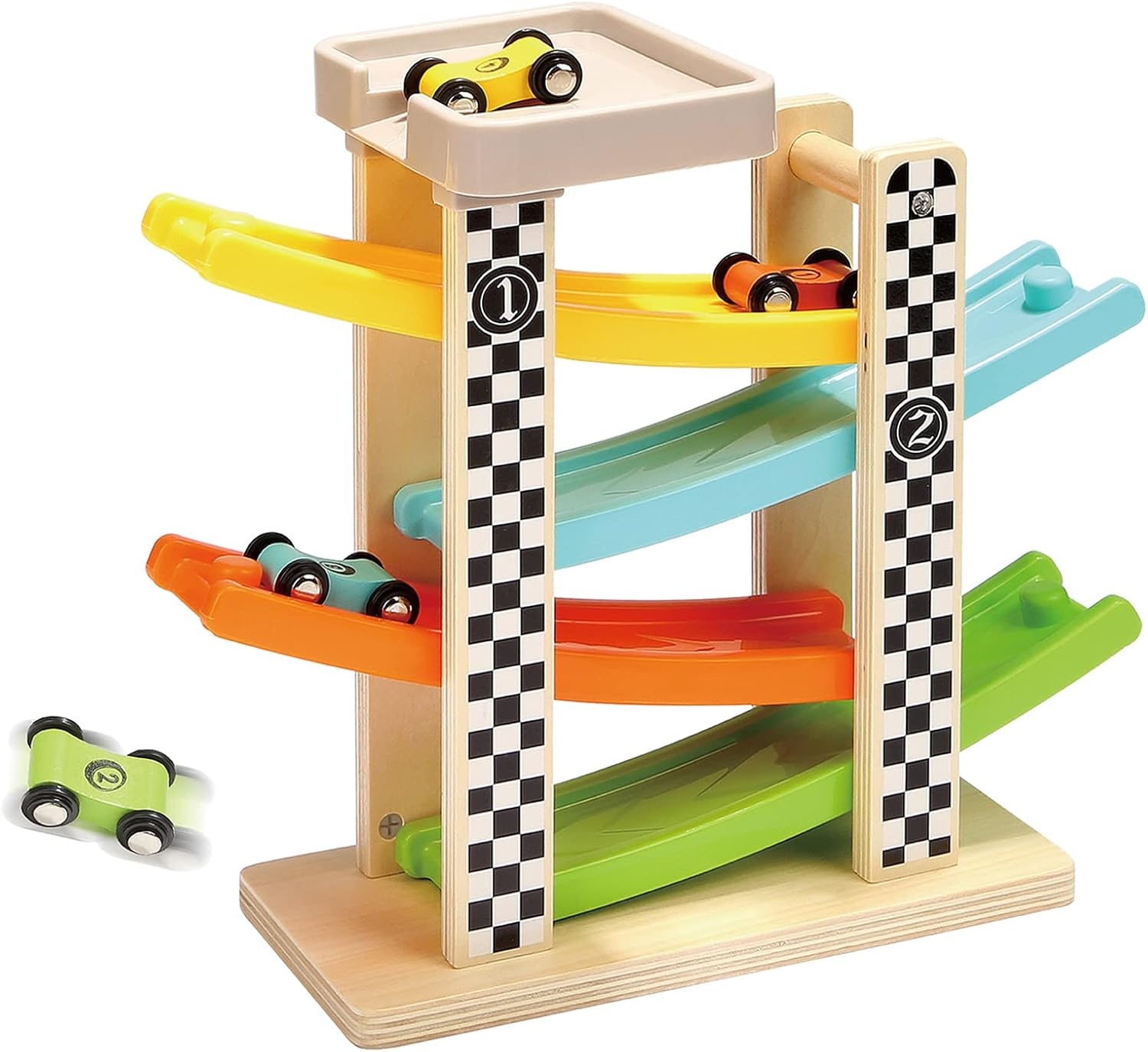 Top Bright Motor & Senses Wooden Ramp Racer with Mini Cars