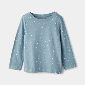 rise little earthling LS Crew Neck TGDKT00 - Ashley Blue Dots / 12-18m