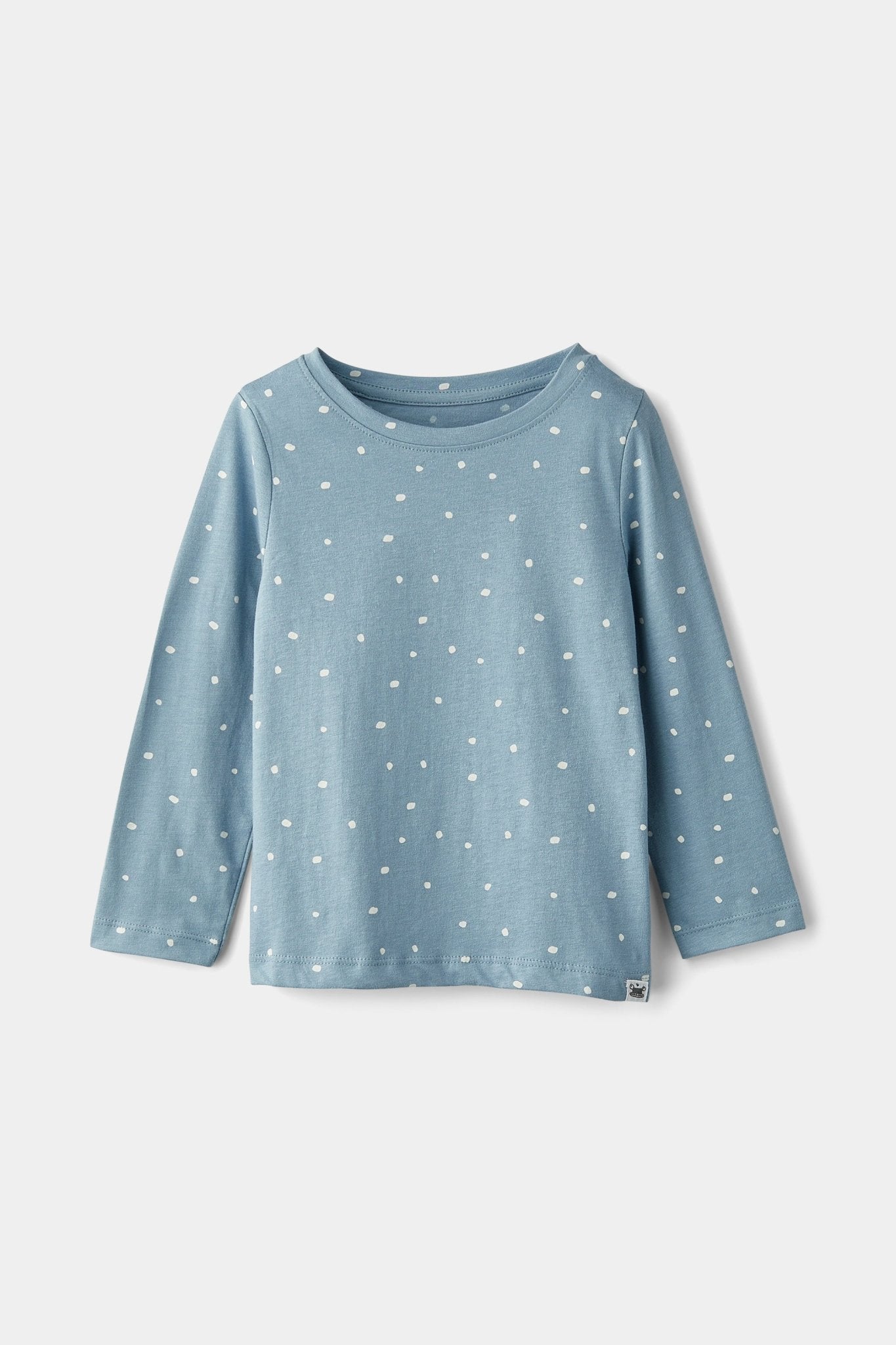 rise little earthling LS Crew Neck TGDKT00 - Ashley Blue Dots / 12-18m