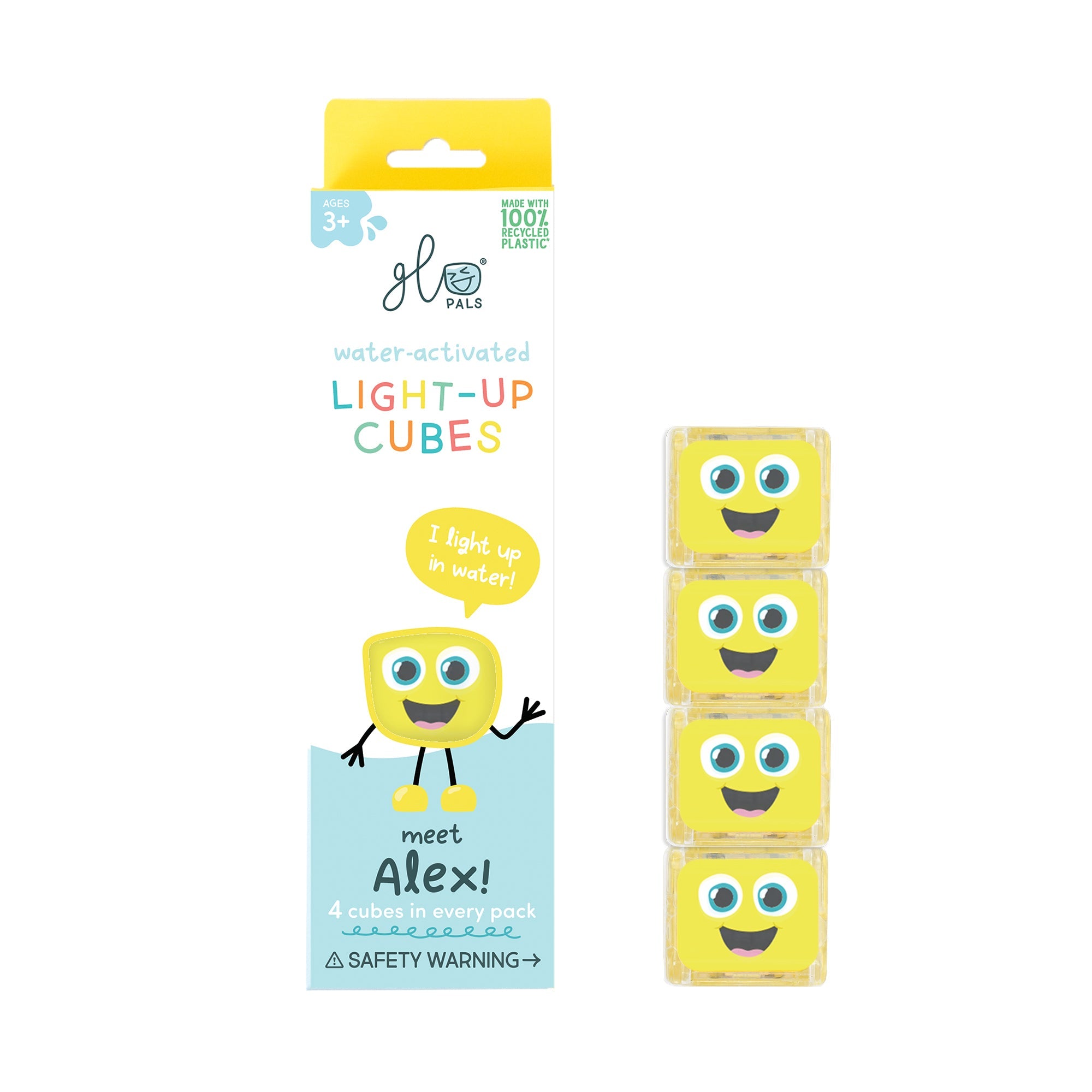 Glo Pals - Light Up Cubes 4pk - Alex - Yellow