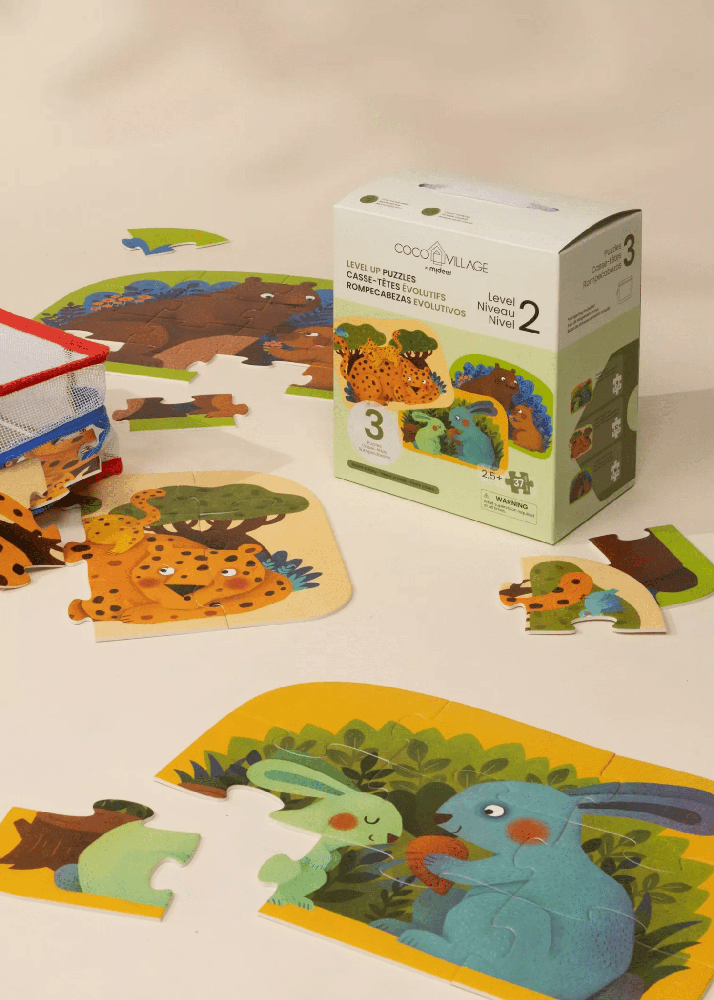 Coco Village Level Up Puzzles Level 2 - Parent & Baby (3 puzzles)