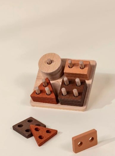 Coco Village Wooden Stacking Shapes - 12 pcs - Image 3