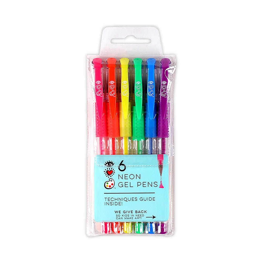 Bright Stripes iHeartArt 6 Neon Gel Pens