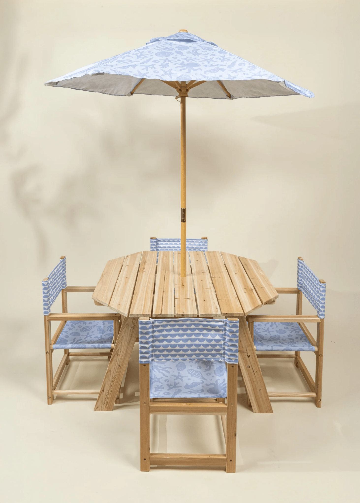 Coco Village Kids’ Patio Set 4 Chairs and Parasol–Under the Sea