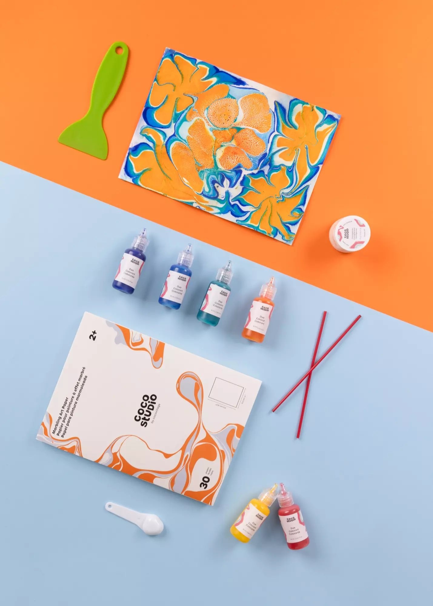 Coco Village Marbling Art Painting Set (12 Colors) - Image 3