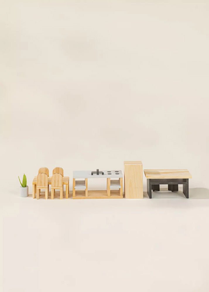 Coco Village Wooden Doll House Kitchen Furniture (12 pcs) - Image 4