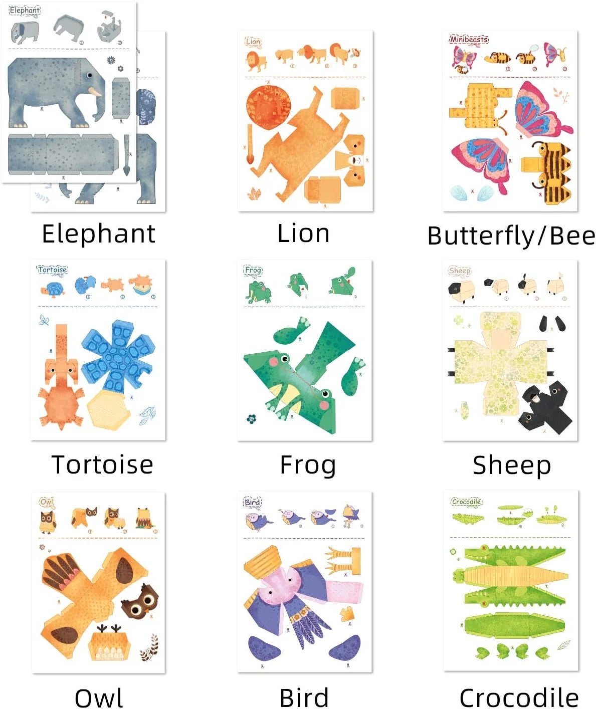 Mideer Origami Kit for Kids – 3D Animals - Image 4